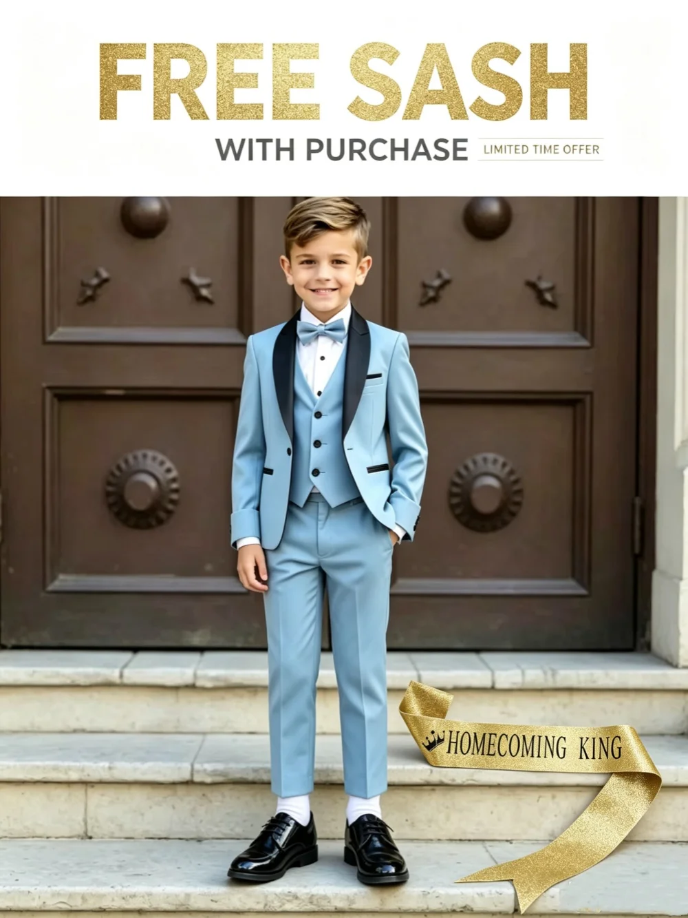 Txjojn Boys Formal Suit Set 3 Pieces banquet Party Wear Handsome Smart Kids Slim Fit Suits Wedding Guest Clothes Plus Size
