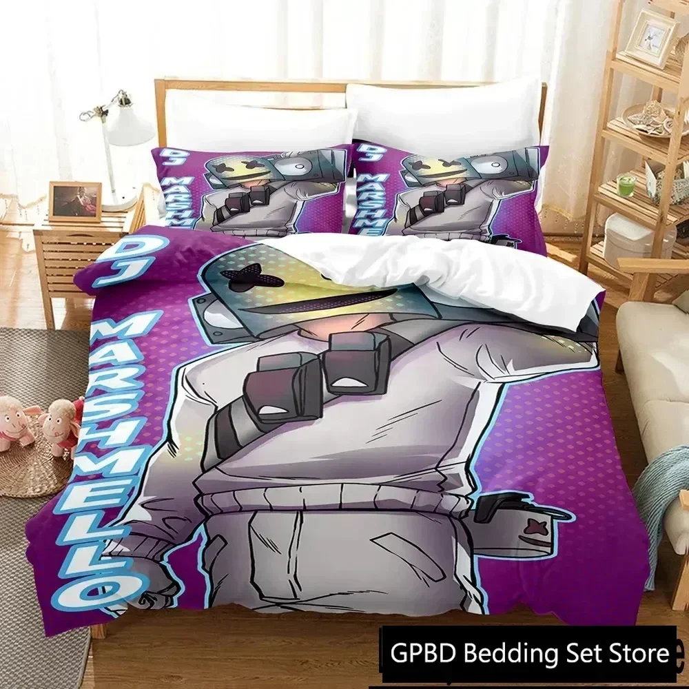 Luxury New 3D Print Marshmallow DJ Bedding Set Duvet Cover Bed Set Quilt Cover Pillowcase Queen Size Boys Adult Bedding Set