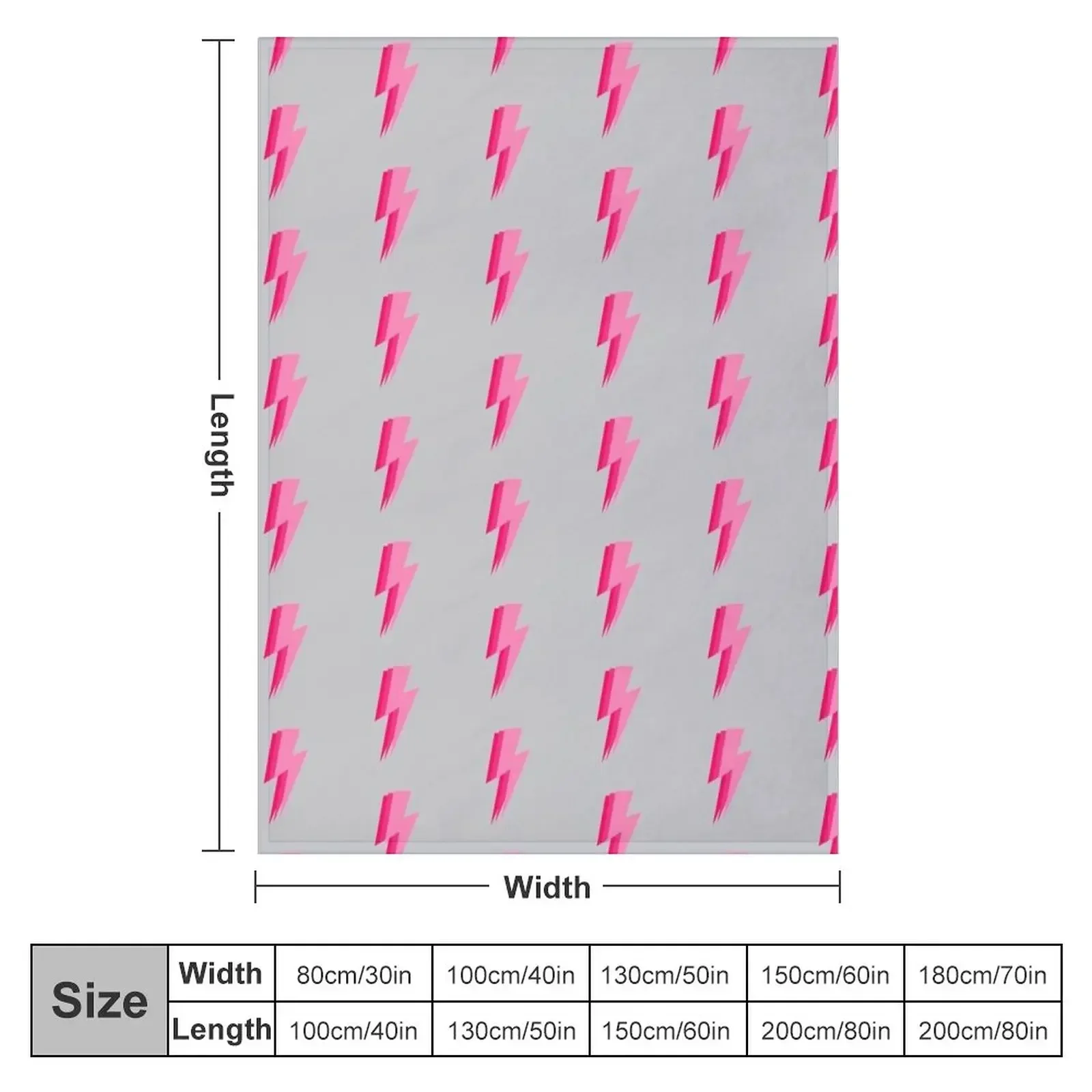 3 pink lightning bolt Throw Blanket valentine gift ideas Cute Custom Thermal Blankets