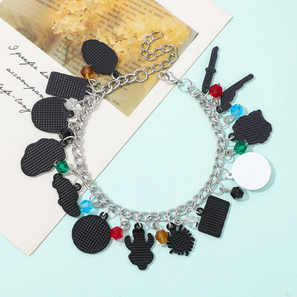 Supernatural TV Show Themed Charm Bracelet with Winchester Brothers Castiel Anti-Possession Symbol Impala And Colt Gun Charms - view 4