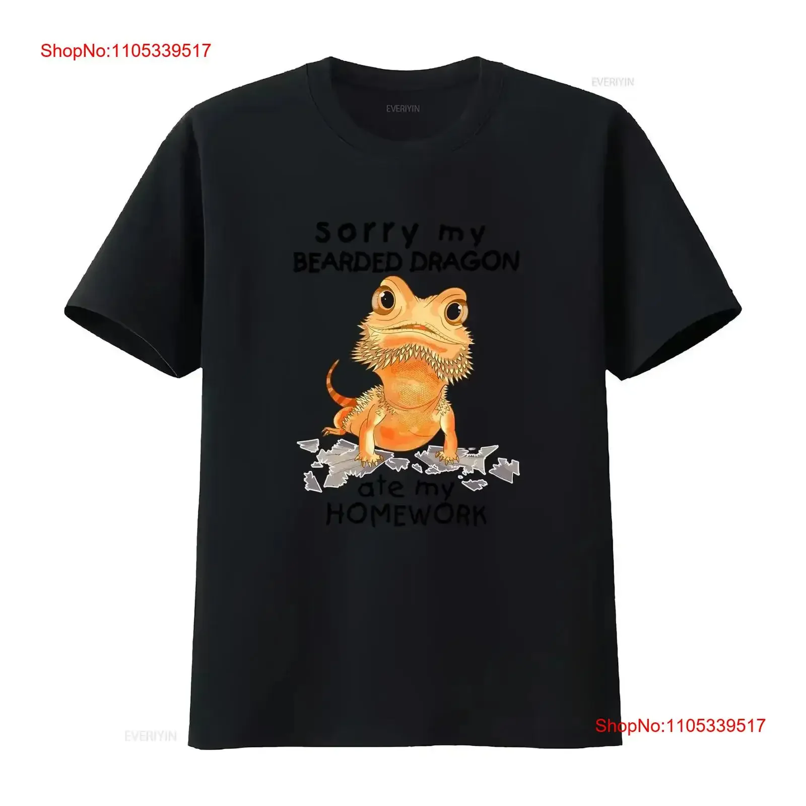 Sorry My Bearded Dragon Cute Ate Homework Funny Lizard Lover Men's T Shirt vintage Washed Top For Everyday Wear Slightly
