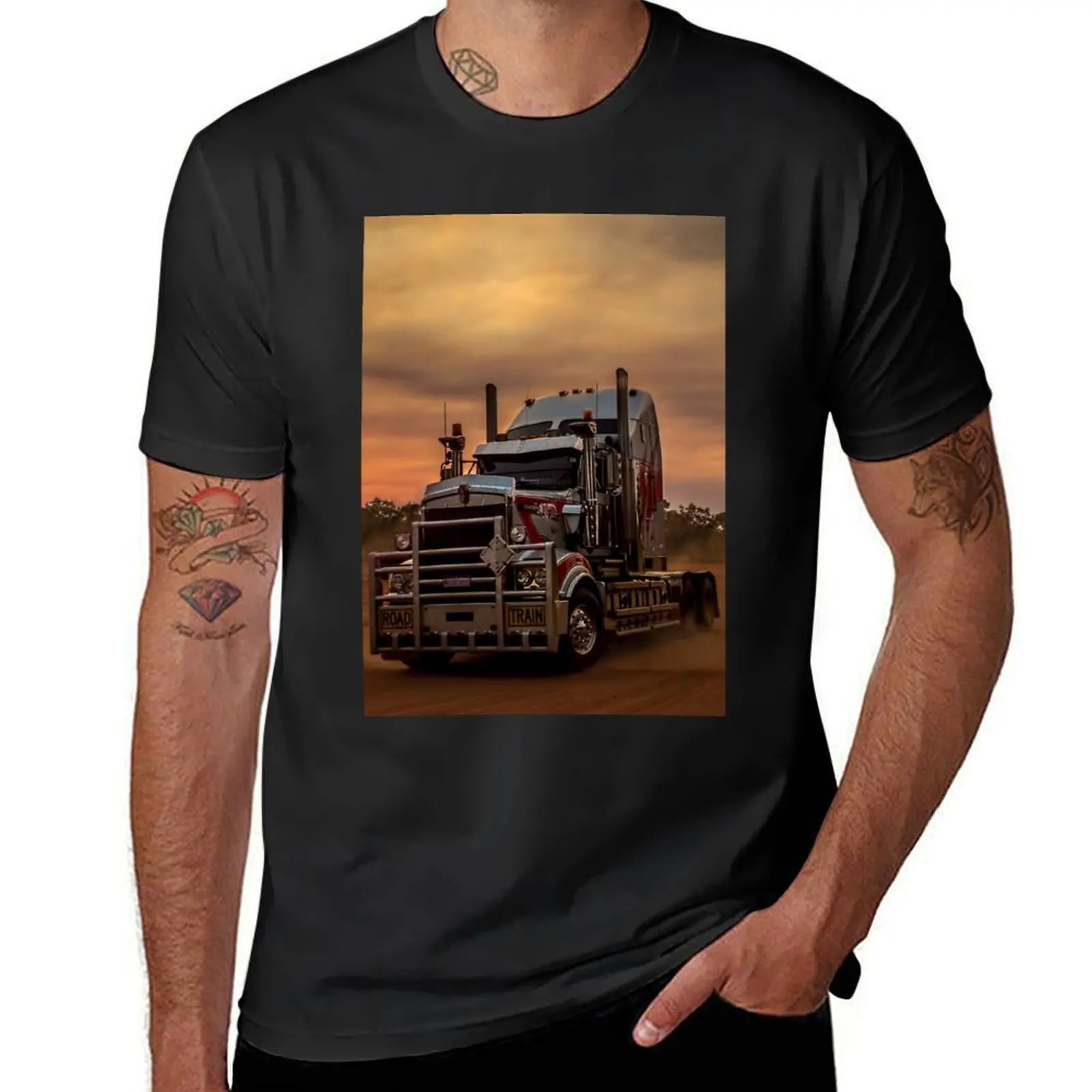 Prime Mover Kenworth truck at Sunset T-Shirt quick-drying blanks hippie clothes customs design your own men clothing