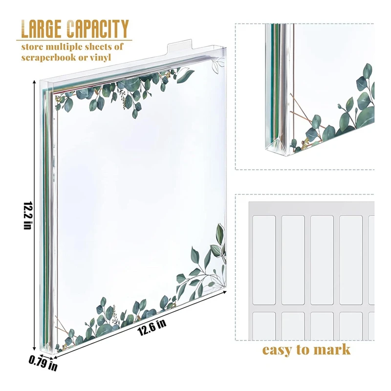 12X12 Scrapbook Paper Storage Organizer Clear Loading Files Plastic Paper Holder For Holding Paper Photos Vinyl Paper