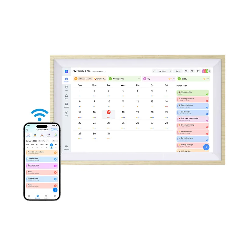Custom OEM Multi-User 15.6 Inch Touch Screen Android WiFi Wall Digital Calendar Cornice Digitale