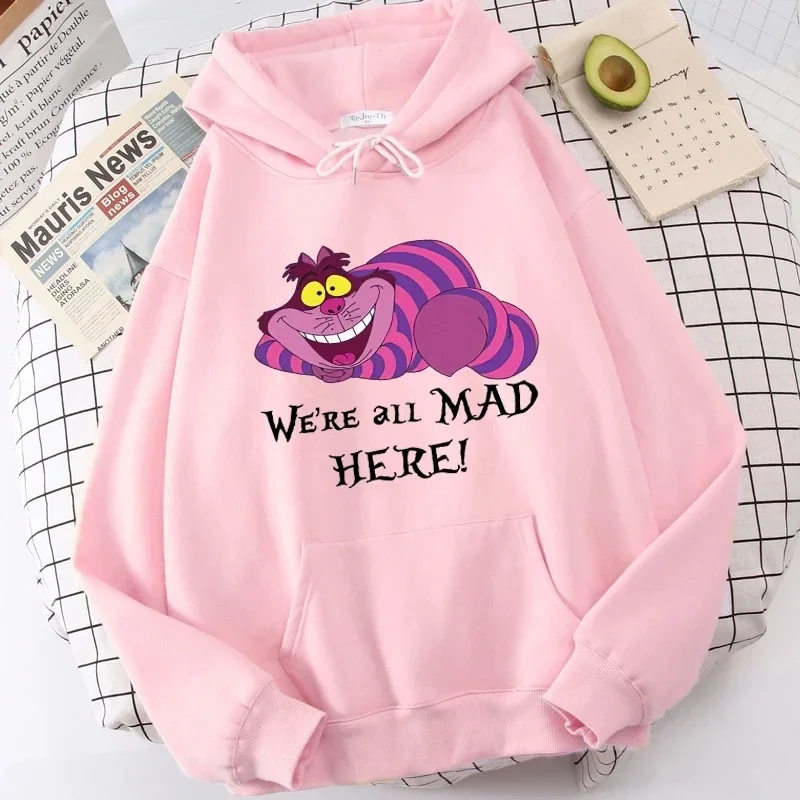 Gothic Sweatshirts Fashion Clothes Alice in Wonderland Hoodie Cheshire Cat Women Manga Sweatshirt Harajuku Female Hoodies Hoody