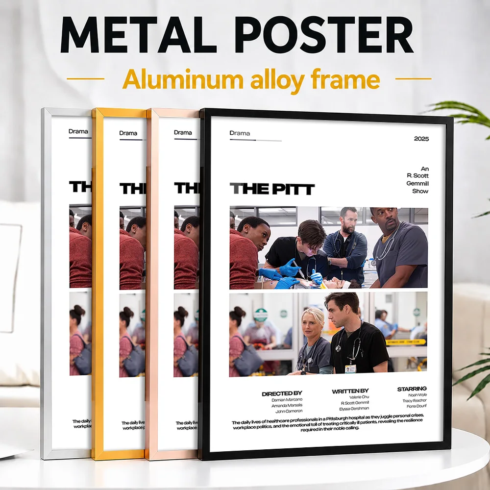 The Pitt TV Show Framed Metal Print Customized Photo Cinematic Ensemble Style Wall Art For Home Theater Premium Collector Gift