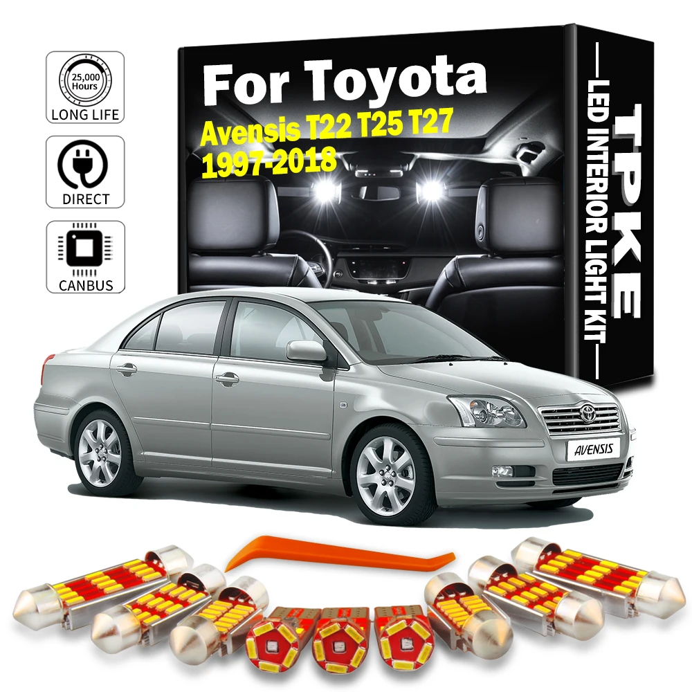 TPKE Canbus LED Interior Map Dome Trunk Light Kit For Toyota Avensis T22 T25 T27 1997-2016 2017 2018 Akcesoria samochodowe bez błędów