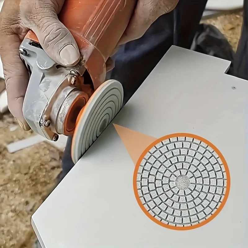 2pc Diamond Polishing Pad Suitable For Angle Grinder Wet/dry Stone And Concrete Polishing Discs, Granite, Marble, Ceramic Tiles,