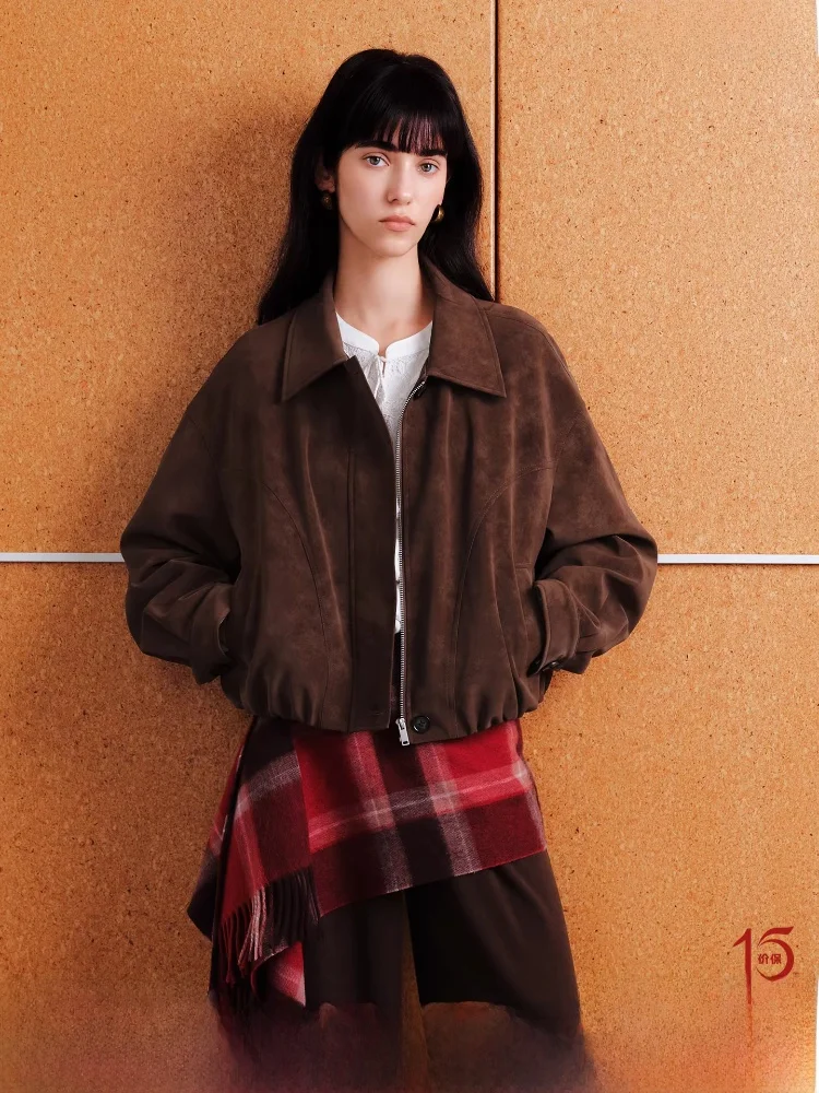 

Женская винтажная куртка из искусственной замши с отложным воротником и манжетами, прямого кроя, из искусственной кожи, новинка весенней коллекции