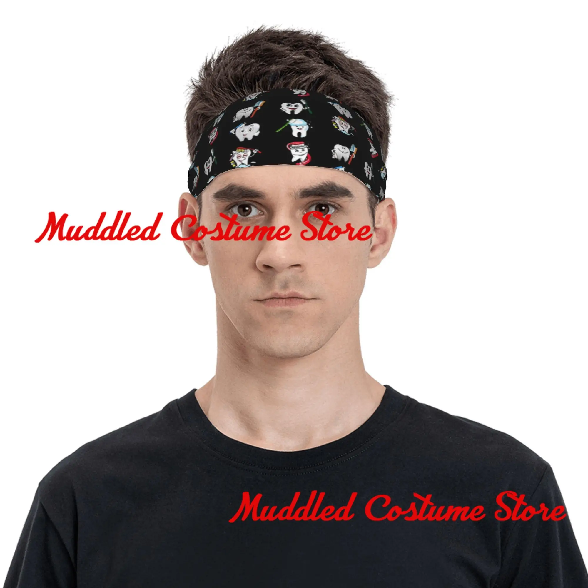 عصابة رأس لشخصية الأسنان الكرتونية، عصابة رأس رياضية لليوجا واللياقة البدنية، عصابة رأس مطاطية