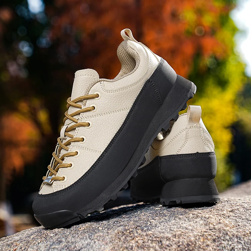 

Повседневные кроссовки, мужская обувь, Нескользящая уличная походная обувь с низким берцем на шнуровке, мужские прогулочные дышащие кроссовки на толстой подошве, мужские кроссовки