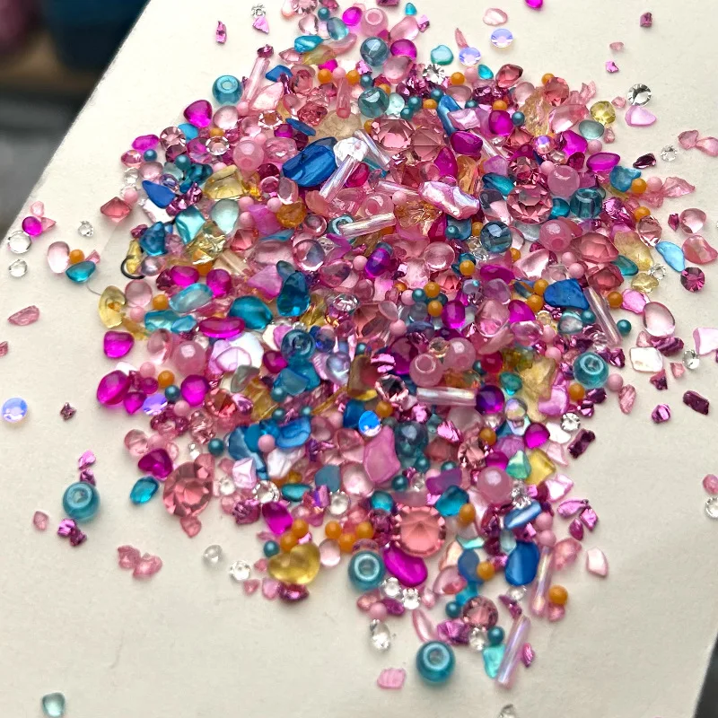 1kg Wholesale Hemp DIY Imitation Ore Crushed Filling Material Irregular AB Colorful Crushed Stone Filling Material