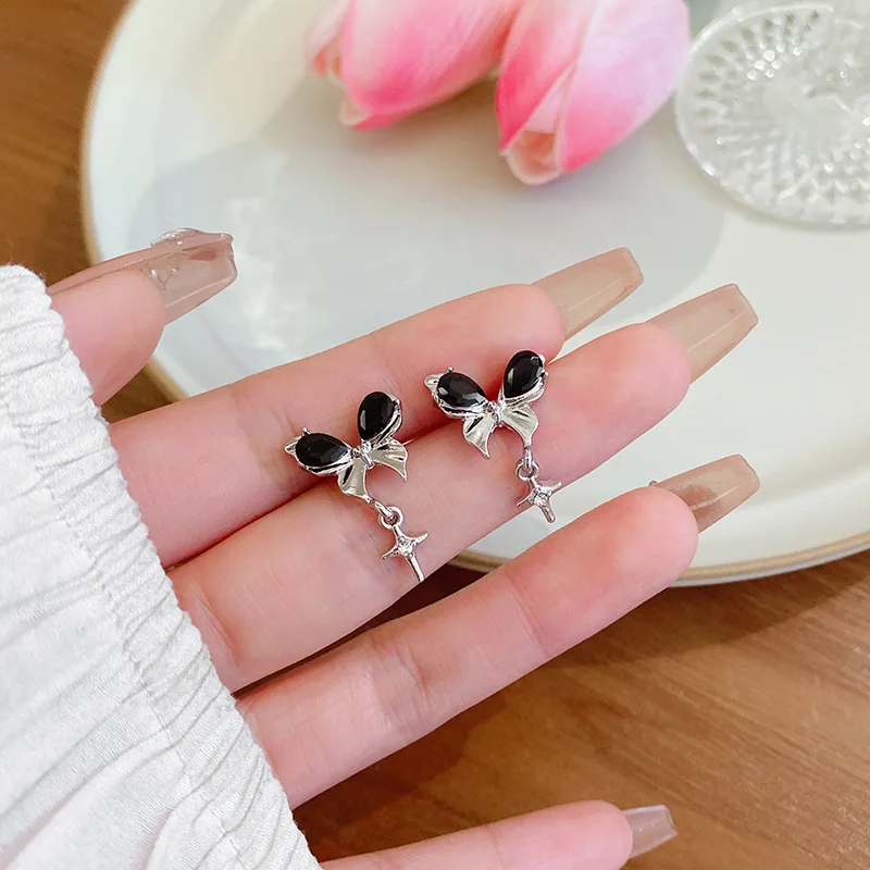 Bow Knot Star Earring Set New Niche Design High End Earrings Creative Earrings Sweet And Cool Earrings Personalized Set image 4