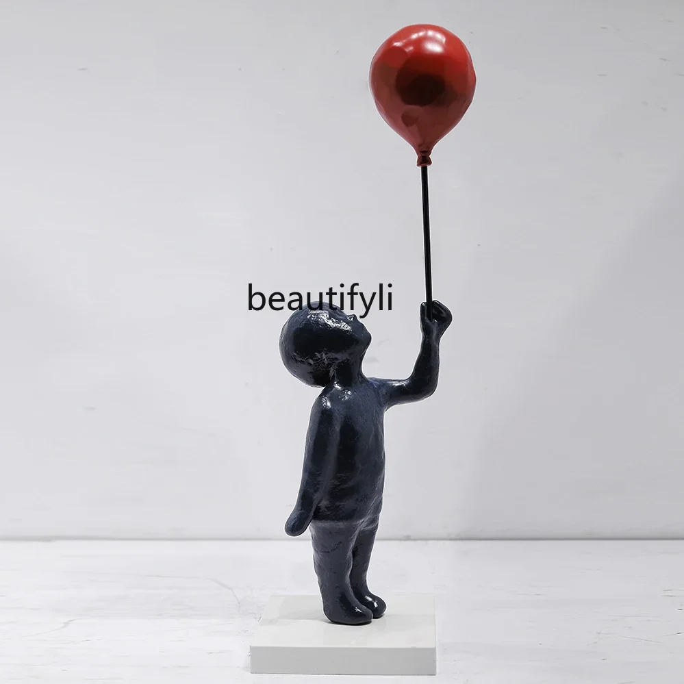 

Скульптура от пола до потолка, воздушный шар для мальчика, украшение для гостиной, украшение для дома, вход, креативный свет, роскошь2003