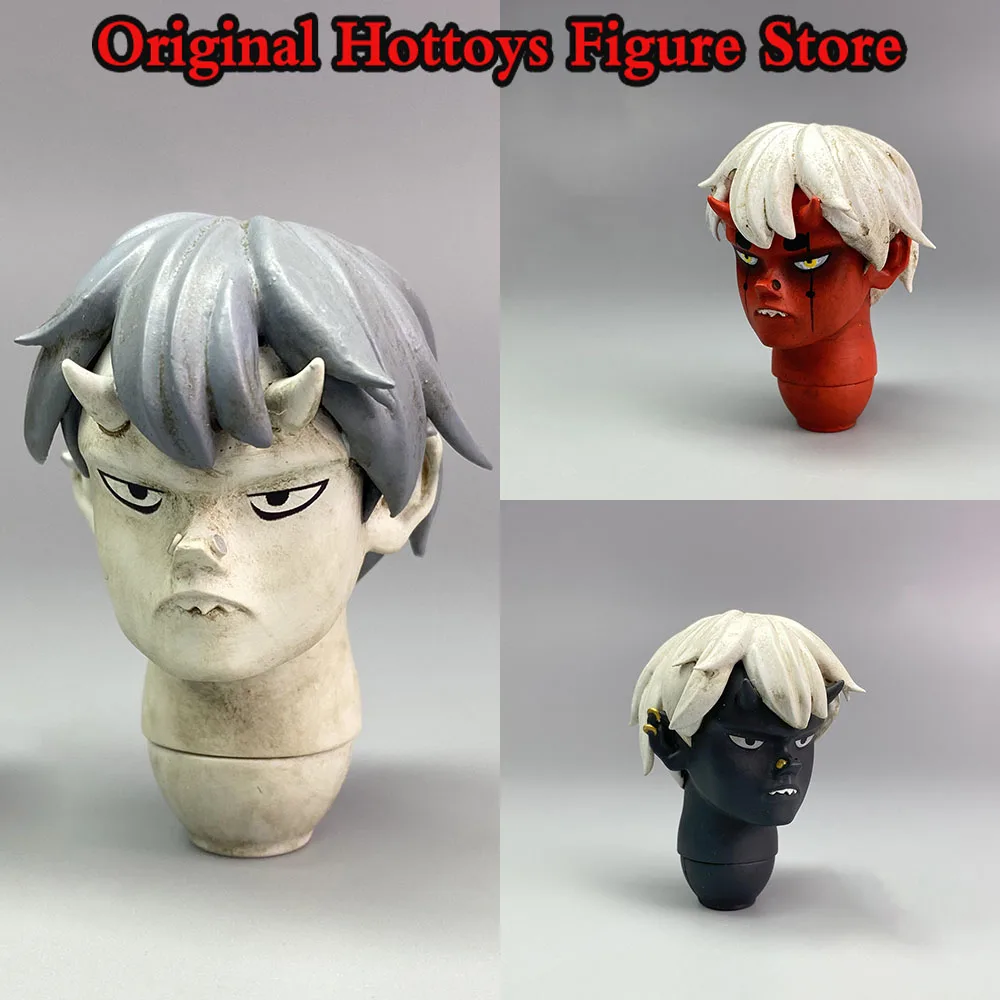 CROW DH TOYS 0071-0073 1/6 Scale Male Soldier Head Sculpture Trend Little Devil Head Carving For 12-inch Action Figure Doll