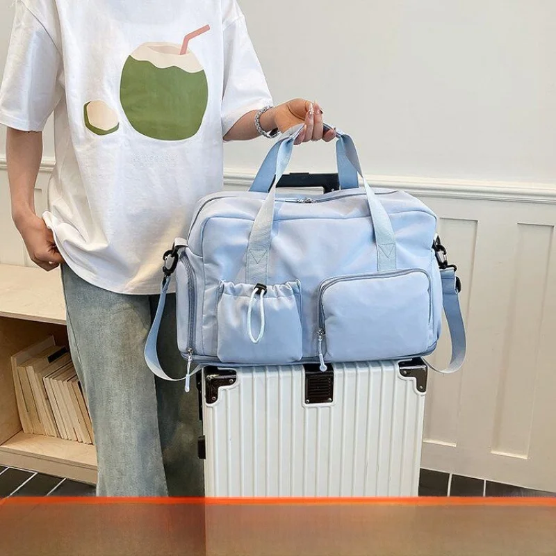 Large Capacity Travel Bag Lightweight Handheld Swimming Fitness Bag Short Trip Men's Student Luggage Bag Oxford Cloth Foldable