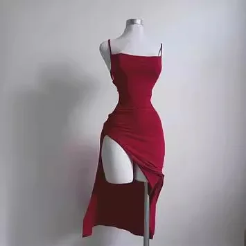 

Женское платье без рукавов с завязками на спине и разрезом, коллекция 2026 года