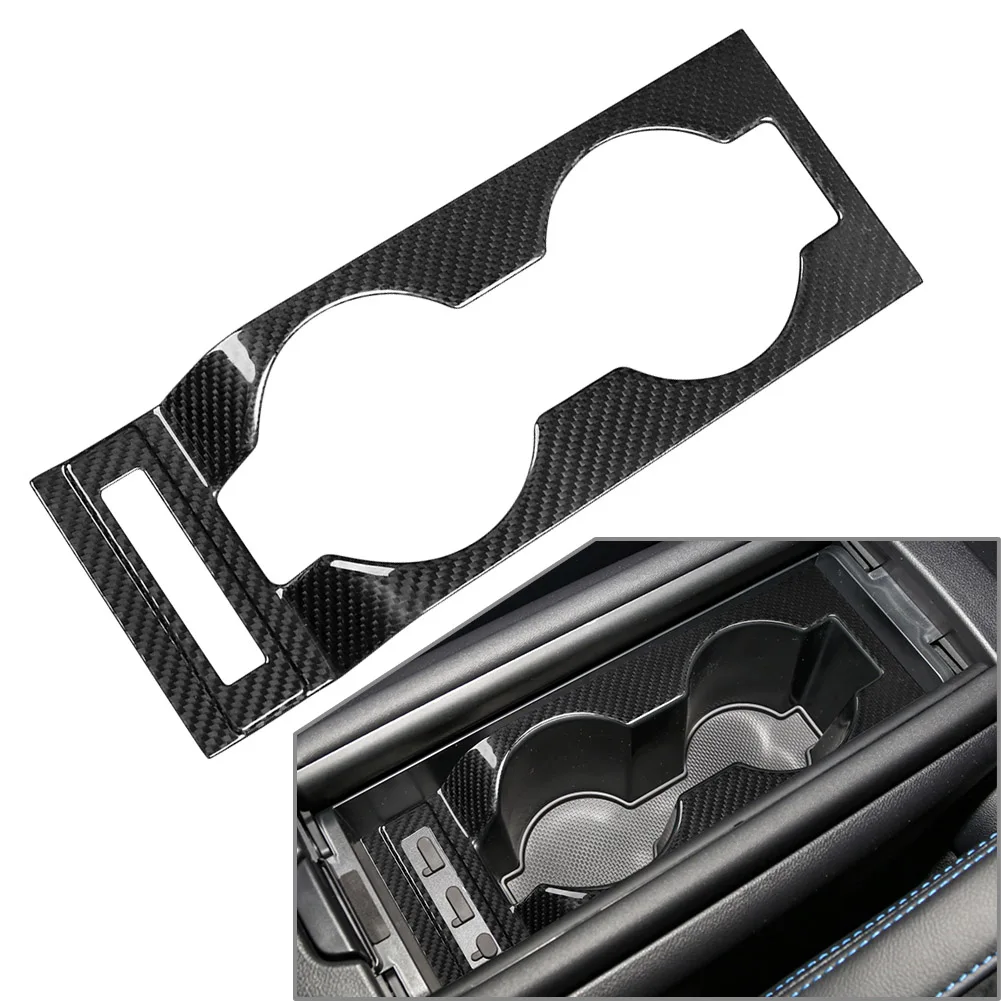 Dry Carbon Fiber Car Center Console Water Cup Holder Panel Cover Trim Accessories For Toyota GR86 For Subaru BRZ 2022-2023 LHD