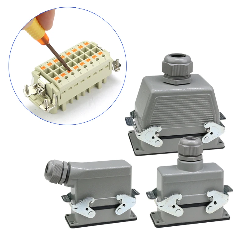WZAZDQ Heavy Duty Connector (Shrapnel Crimp Connection) 6-10-16-24-32-48 Core Pin Industrial Waterproof Aviation Plug Socket