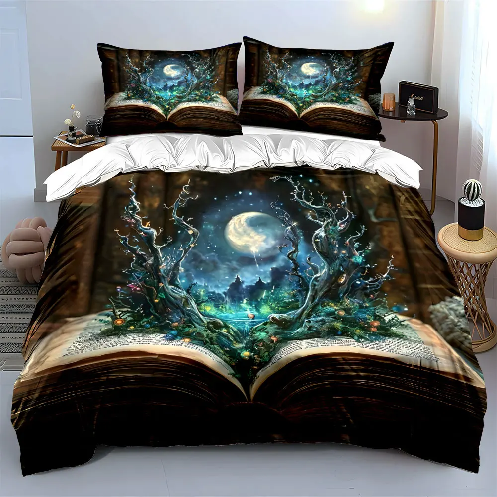 Fantasy Book Decor Set Multiple sizes kid's and adults' bedroom Exquisite 3PC bedding set, gift