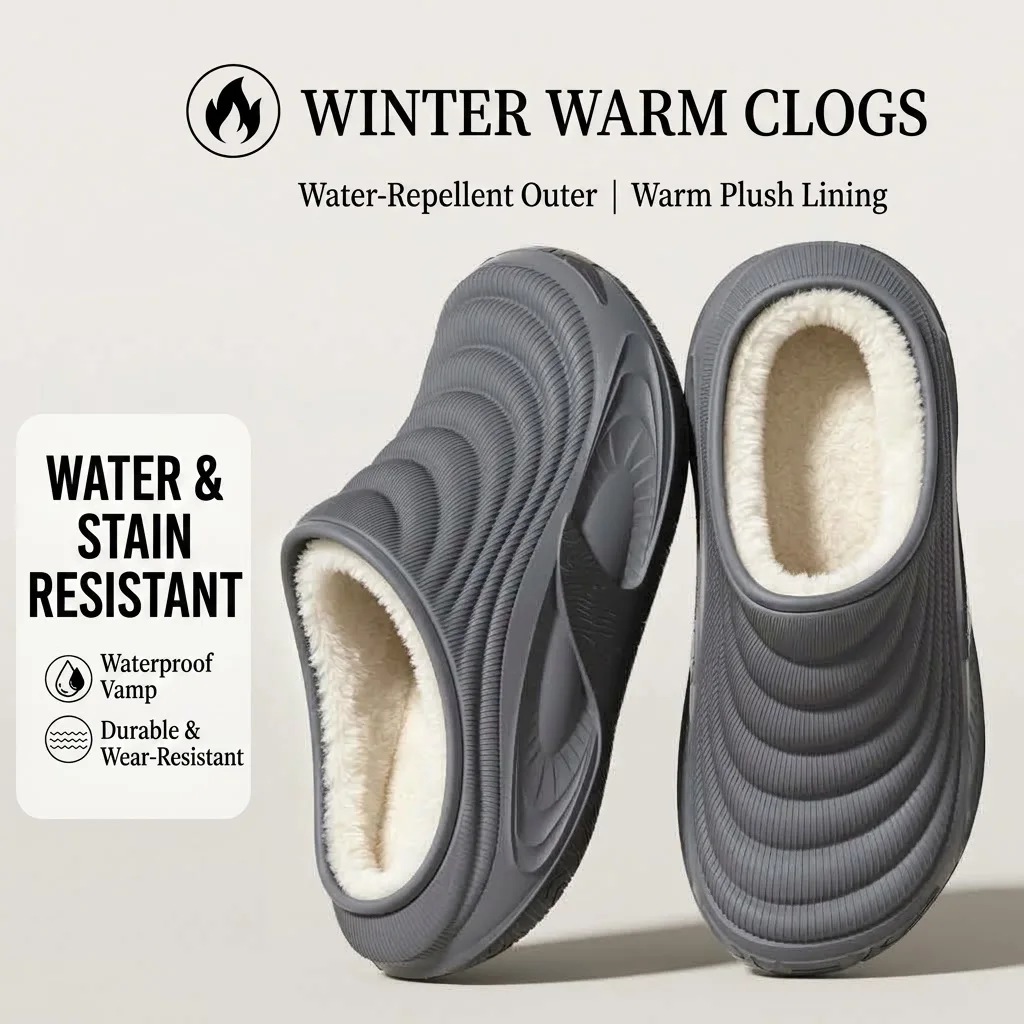 Wasserdichte Winter-Hausschuhe für Damen und Herren, warm, mit Plüschfutter, rutschfest, strapazierfähig, mit dicker Sohle, für den Innen- und Außenbereich. – Detail 18