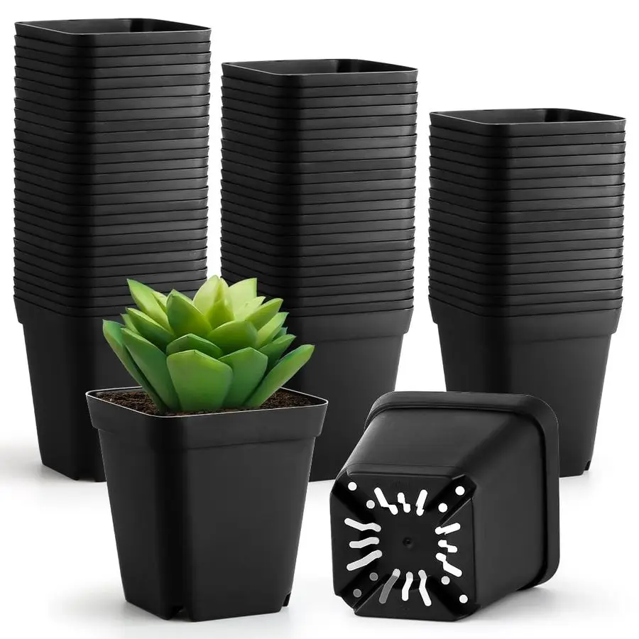 

Горшки для рассады 4 дюйма, пластиковые горшки для выращивания семян с дренажными отверстиями, прочные горшки для саженцев, для посадки, для суккулентов, для пересадки.