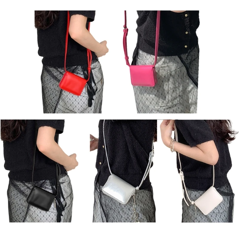 Square Bag Phone Bag Vintage Shoulder Bags for Women Splashproof Leather Bag