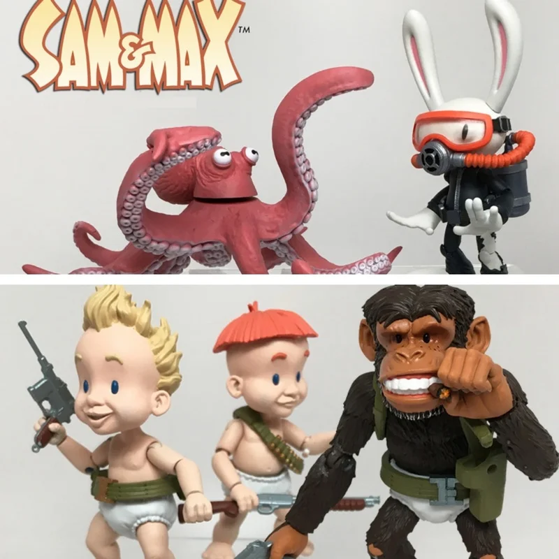 In-Stock Sam And Max Wave 2 Rabbit Octopus Set 2 Kids 1 Monkey Set 1/12 Action Figure