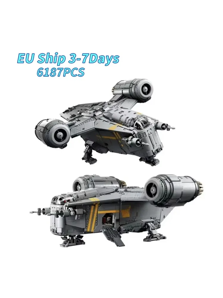 6187 Stuks De Razor Crest Bouwsteenmodelset Compatibel Creatief Ruimteschip Speelgoed voor Kinderen 75292 75331 - afbeelding 2