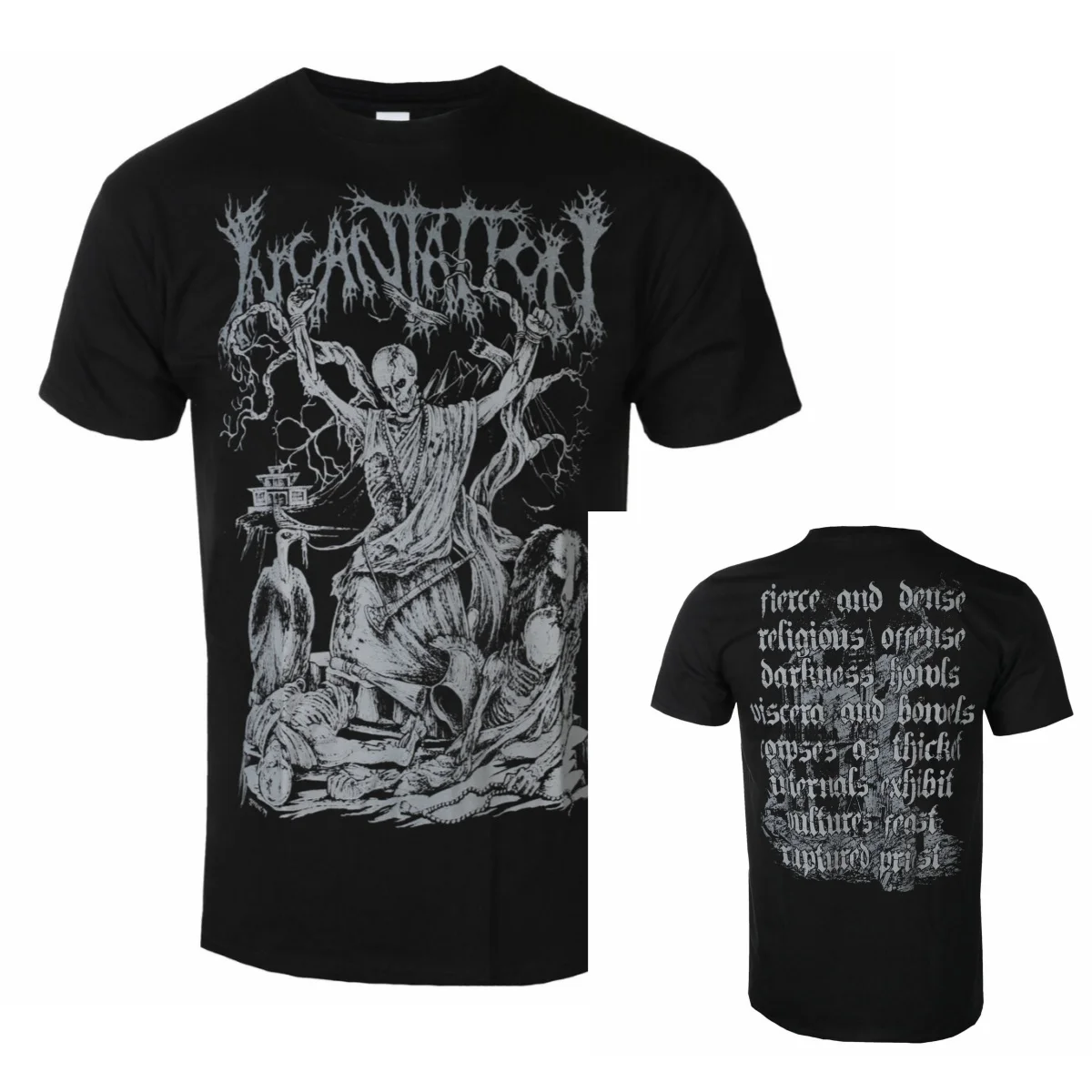 Incantation Graphic Cotton Band T-shirt Unisex Summer Short Sleeve Fashion Brand Tee Luxury Casual Vintage Tees