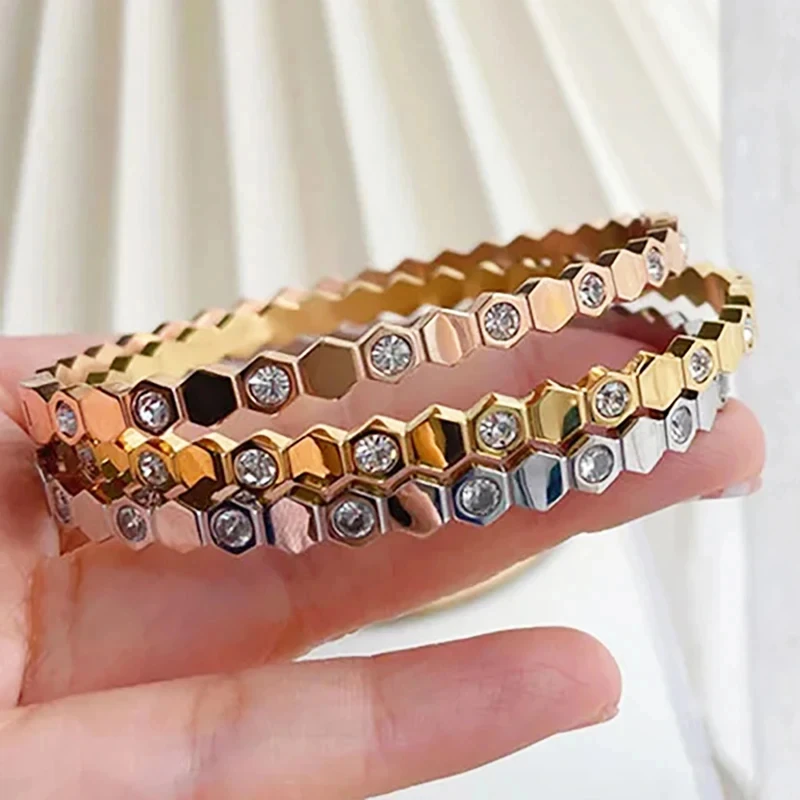 

High quality 925 Silver Honeycomb Gold bracelet for women Luxury Designer Fashion exquisite Designer jewelry free shipping