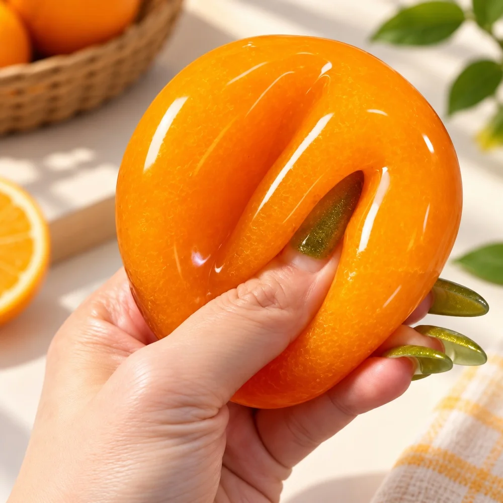 Orange Slush Party Favors Squishy Squeeze Toy Slow Rebound Stress Relief Sensory Fidget Toy for Pinata Fillers Treasure Box Toys