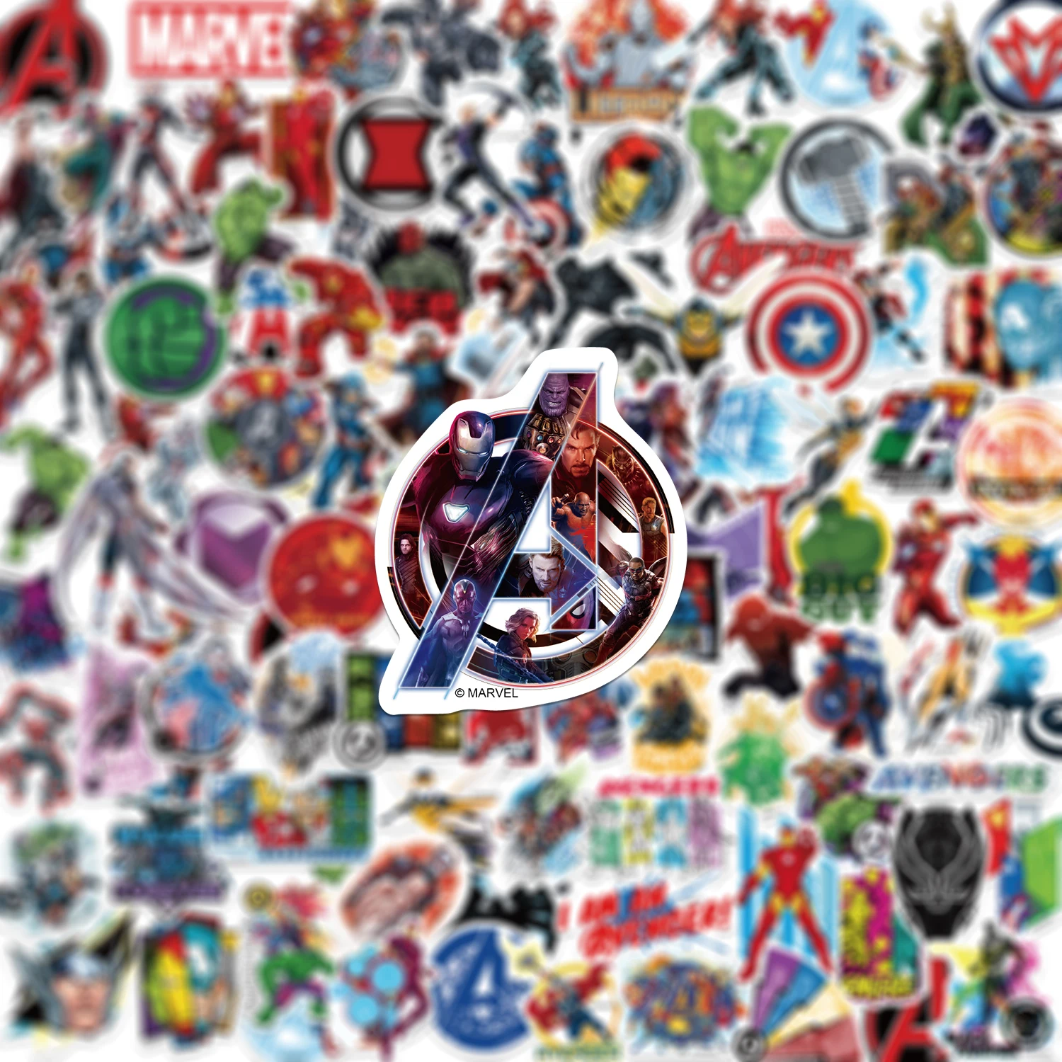 50/100Pcs Disney The Avengers Marvel Stickers for Laptop Phone Snowboard Luggage Fridge DIY Decal Kid Toy Graffiti Sticker Gift