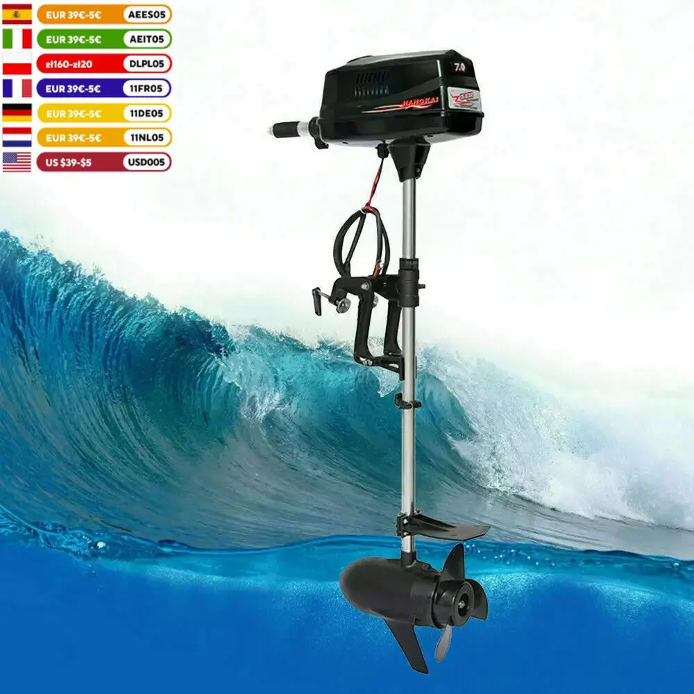 HANGKAI 48V Electric Outboard Inflatable Fishing Boat Engine Brushless Trolling Motor 1.8KW Strong Power Boat Accessories Marine