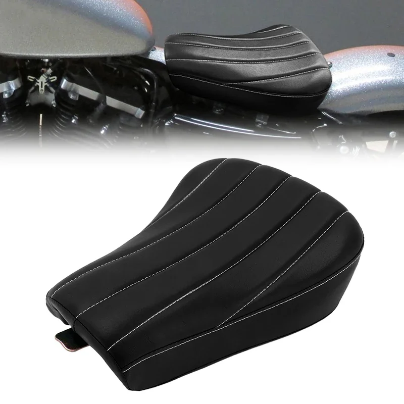 For Harley Sportster 48 XL1200X 72 XL1200V 10-15 Motorcycle Front Driver Seat Cushion Black PU Leather Stitch Pad Accessories