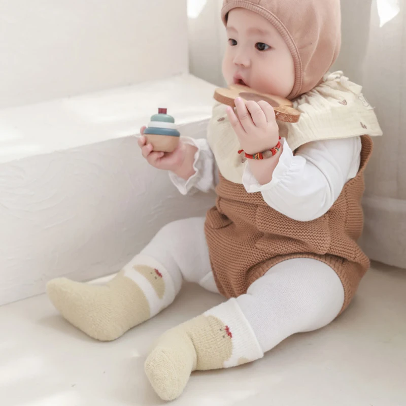 Winter New Toddler Mink Velvet Yarn Mid Socks Newborn Baby Soft Thickened Plush Warm Socks Girl Infant Boy Cartoon Socks 0-5Y