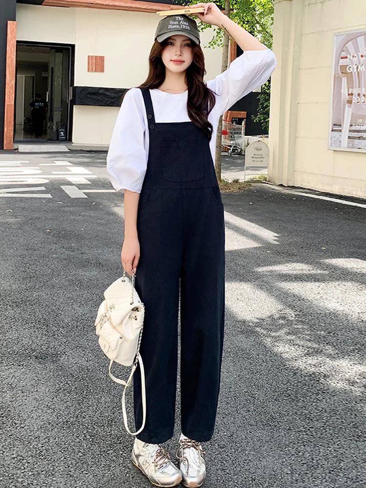 

Модные брюки-комбинезон La Chapelle с широкими штанинами, повседневные, с высокой талией, с поясом, женские, осенняя новинка XWYDL-95