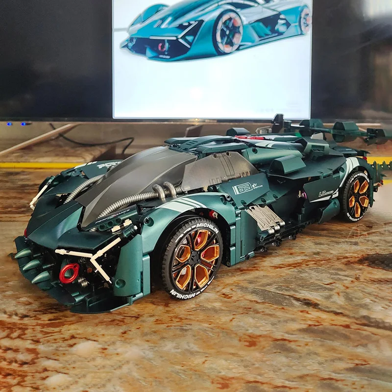 3466PCS Tecnico 1:8 Lambor Terzo Millennio Building Blocks Velocità Meccanica Modello di Veicolo Da Corsa Mattoni Giocattoli Per Il Capretto MOC