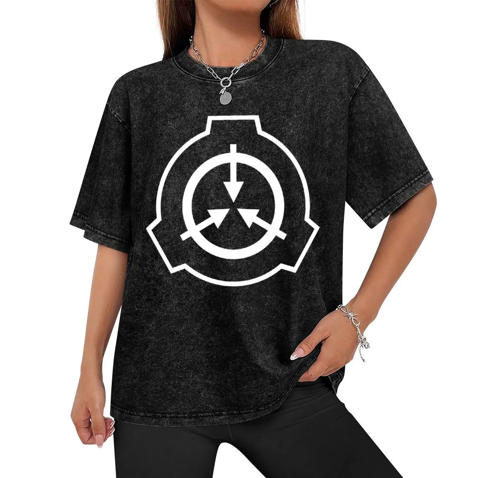 SCP Foundation Logo T-Shirt customizeds baggy shirts hippie clothes tops men tshirt