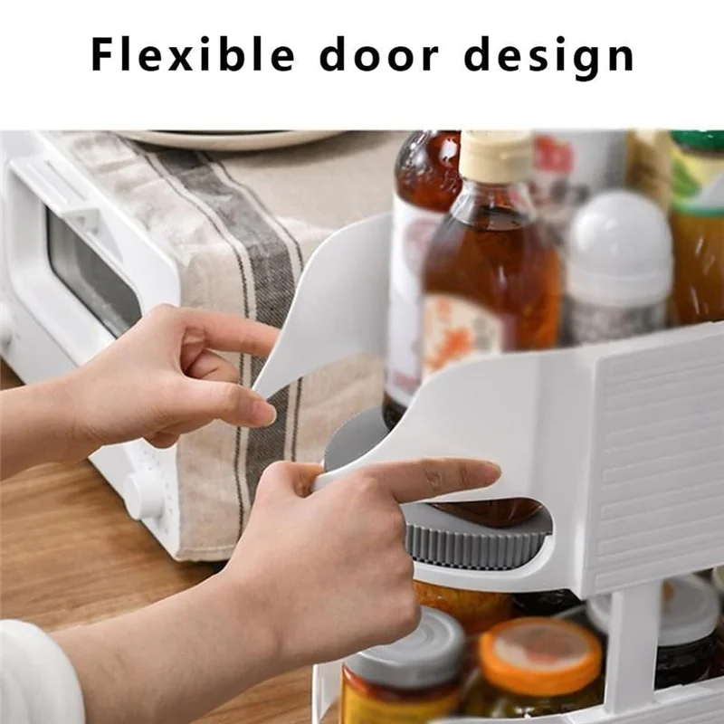 

ABZL Turntable Organizer For Cabinet For Kitchen, Dining Table Counter Top Vanity Double-Layer Rotation System