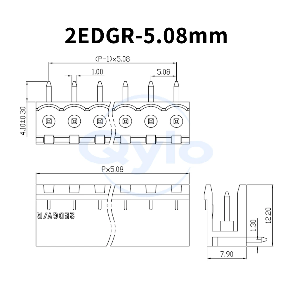 (1 Stück) KF 2EDGR 5,08MM Steckklemmenblock, abgewinkelter Steckanschluss 2~24P 15EDGR DG2EDGR 5,08 – Detail 6