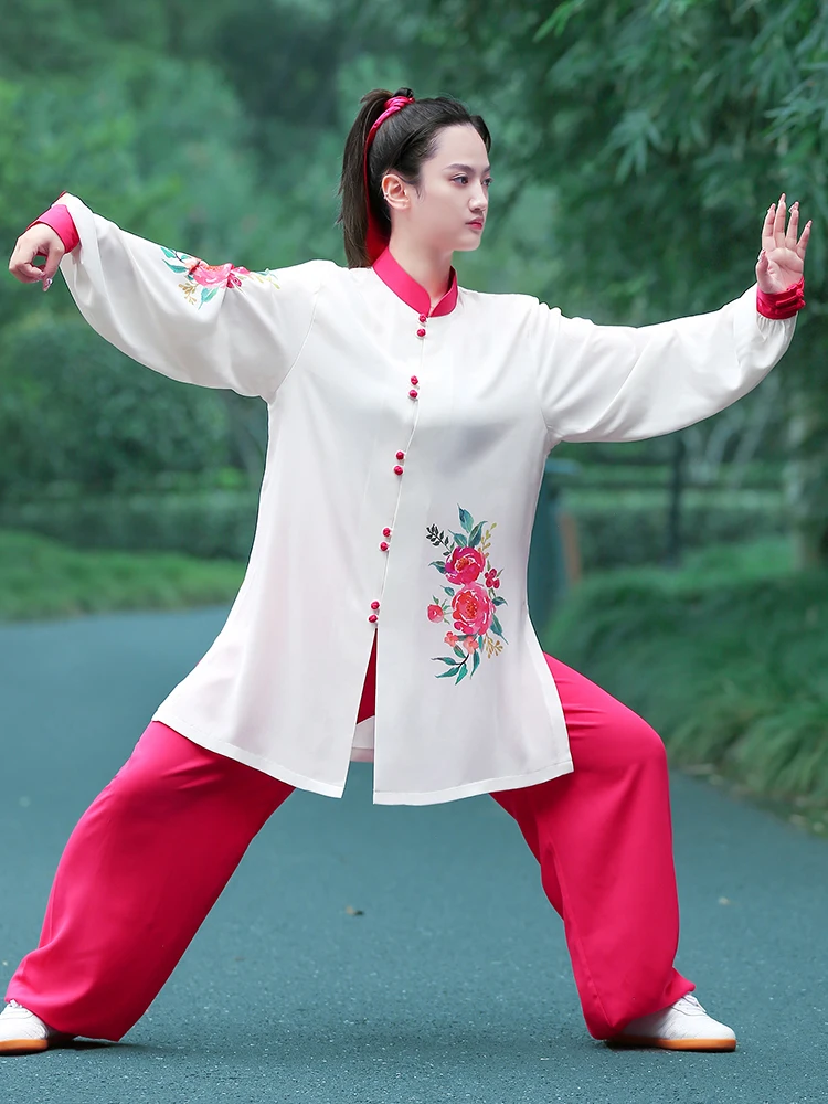 Tai Chi Suit Kung Fu Uniforms Women Girl Martial Arts Performance Wear Handmade Wrinkle-free Competition Performance Elegant