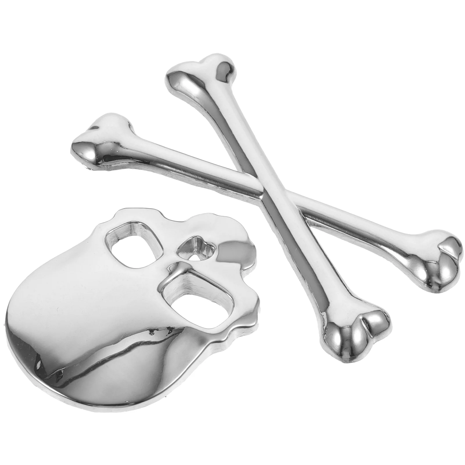 

3D Skull Metal Car Logo 9x8 5cm Silver Zinc Alloy Decal for Cars Motorcycles SUVs Trucks Boats ATVs RVs Easy Installation