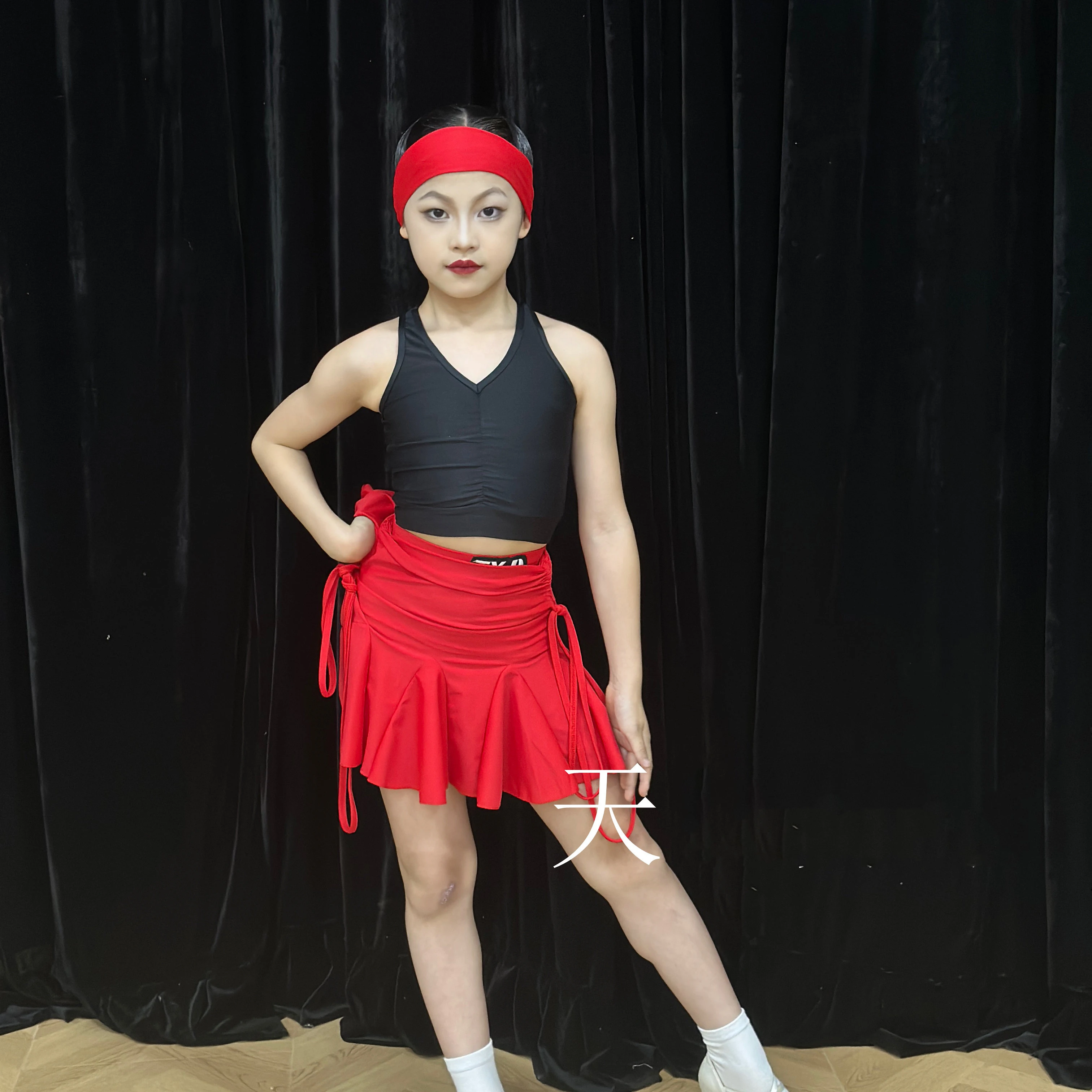 

2026 Kids Latin Practice Training Dancing Clothes Girls Latin Dance Costume Children Chacha Samba Salsa Latin Dance Wear DW11596