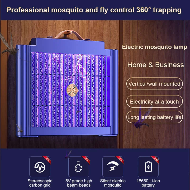 Electric Shock Mosquito Killler Lamp LED Bionic Physical Mosquito Trap Safe For Kids Kills Ultraviolet Light Mosquitoes