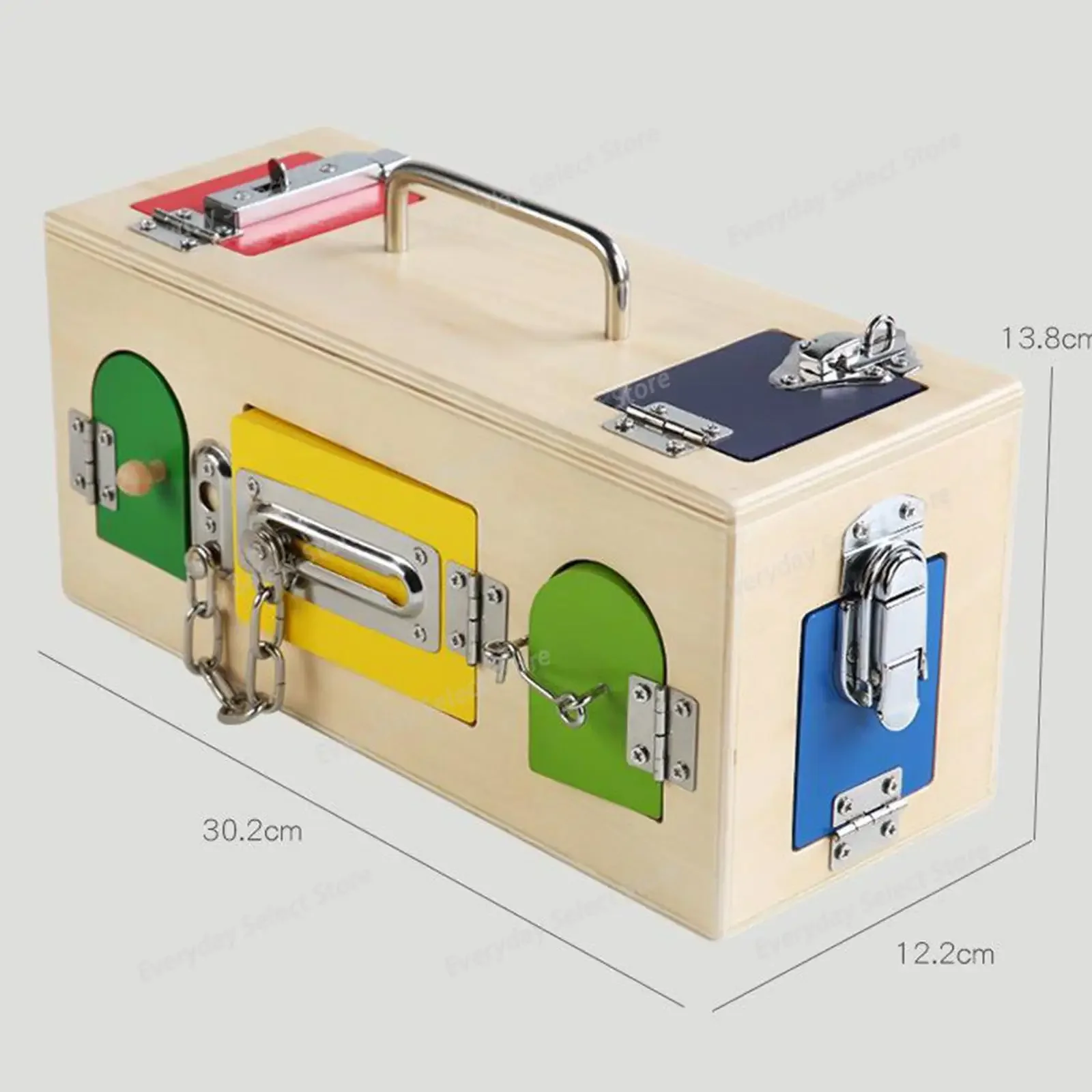 Wooden Busy Box Montessori Educational Material Lock Latch Box Early Educational Kids Toys Birthday Christmas Gift