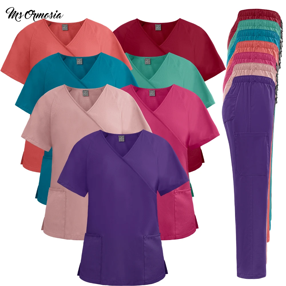 Women's Medical Uniform Operating Room Nurse Scrub Set Surgical Workwear Female Version Summer Nursing Clothing Care Accessories