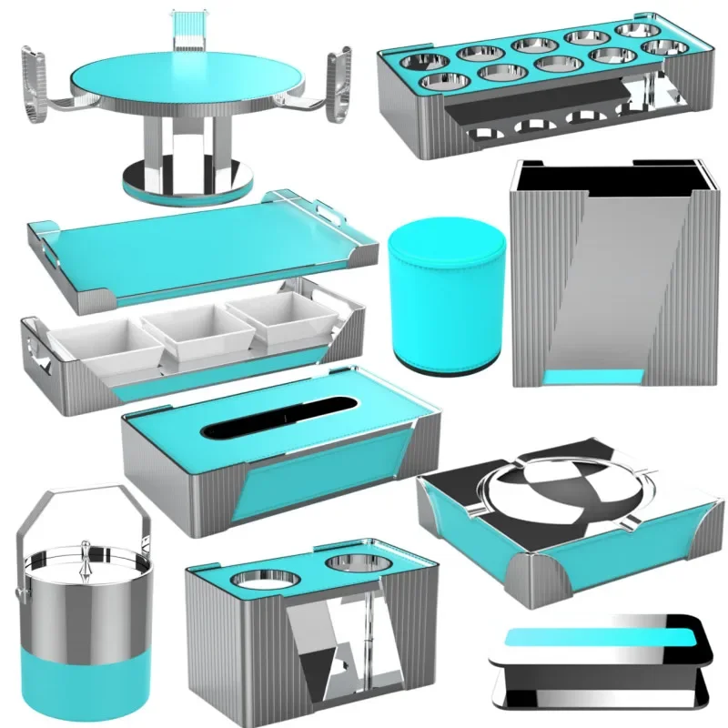 

new simple luxury KTV stainless steel table set supplies a full set of foreskin nightclub box ornaments fruit tray