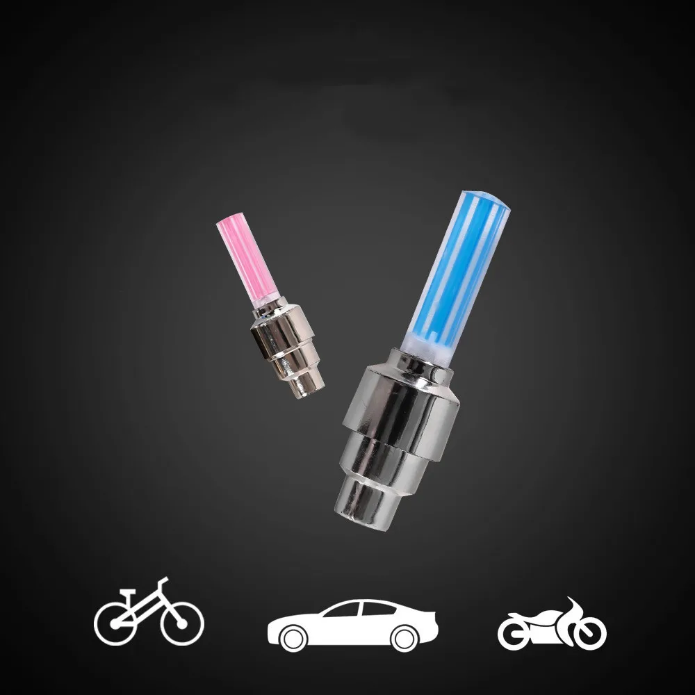 Neon Bicycle Valve Light Motion Sensor LED Light With Battery Road MTB Tire Air Valve Tyre Flash Lamp Taillight Bike Accessories