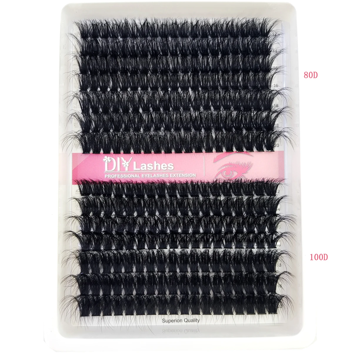 HBZGTLAD 8D Luxuriöse Flauschige DIY 80D-300D Wimpernbüschel 10-20mm Gemischte Länge Wimpernverlängerung 0,07mm Russische D-Curl Dicke – Detail 6